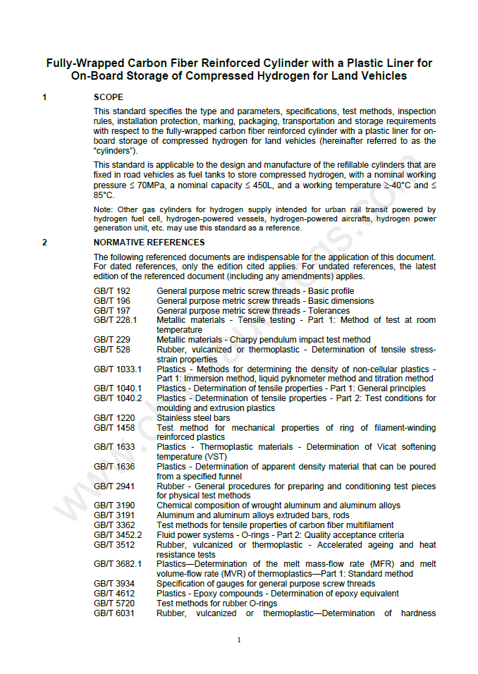 T/CATSI 02 007-2020英文版翻译 车用压缩氢气塑料内胆碳纤维全缠绕气瓶