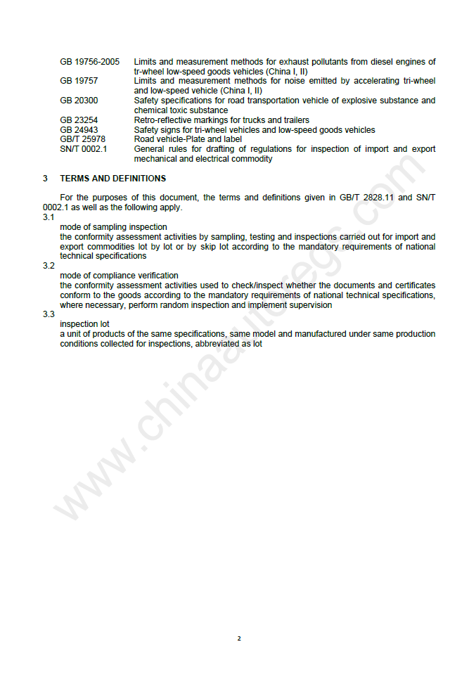 SN/T 1688.4-2013英文版翻译 进出口机动车辆检验规程 第4部分：汽车产品