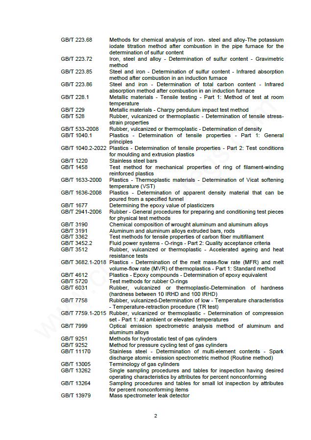 GB/T 42612-2023英文版翻译 车用压缩氢气塑料内胆碳纤维全缠绕气瓶