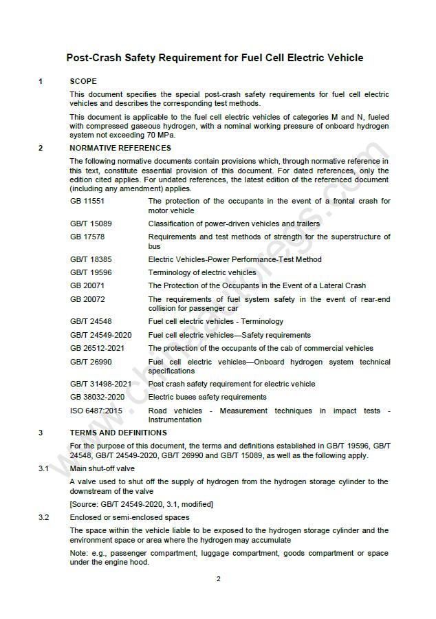 GB/T 44131-2024英文版翻译 燃料电池电动汽车碰撞后安全要求